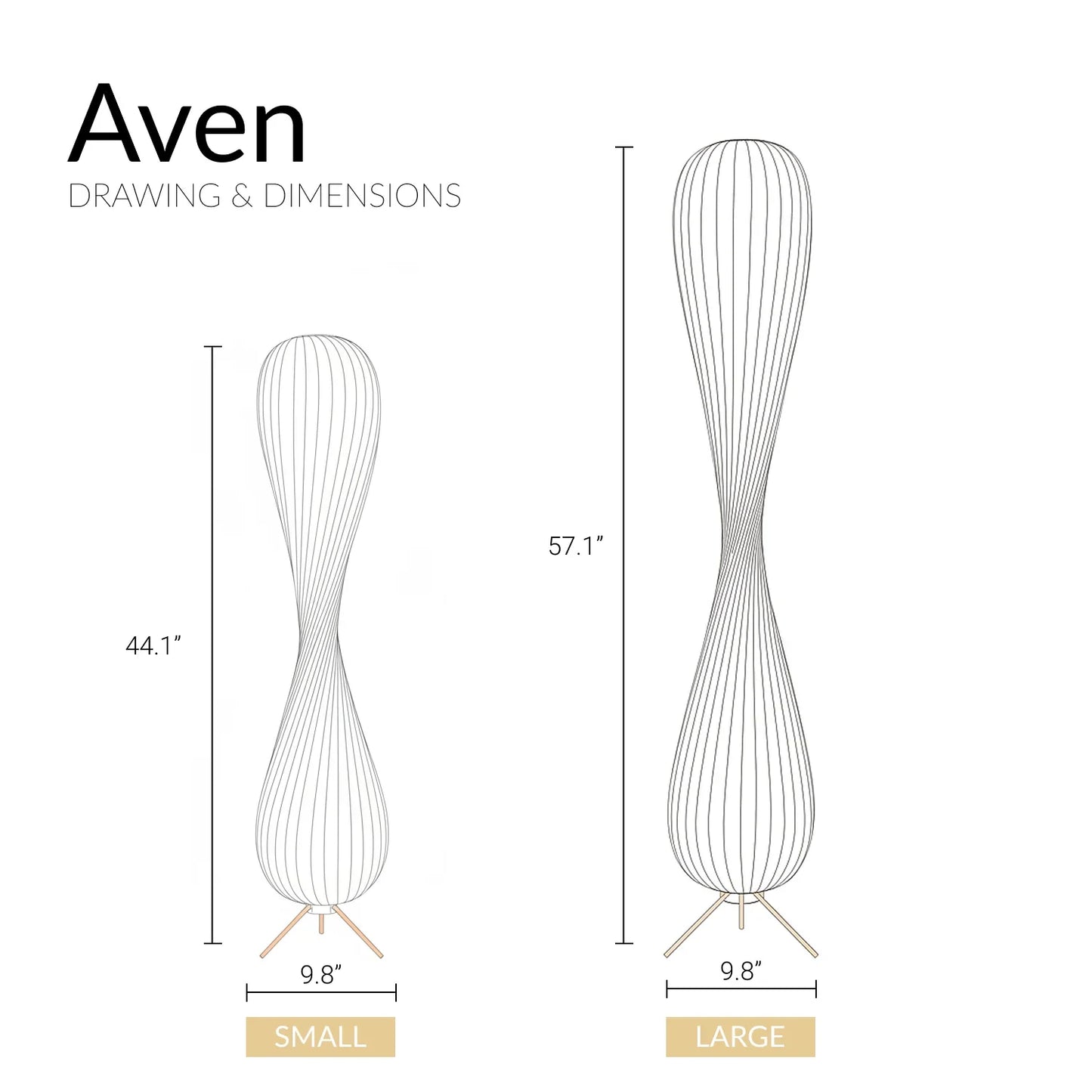 Aven Wabi-Sabi Wooden Floor Lamp