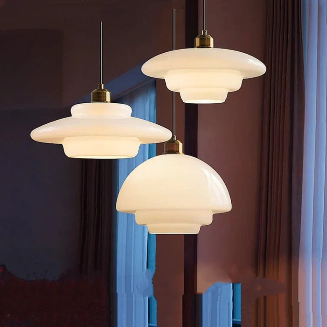 Omrix White Glass Design Pendant Lamp