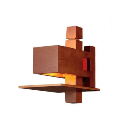 Oria Wall Lamp in Brick Red Wood