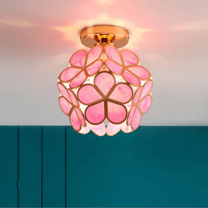 Zyvia Luxury Glass Flower Ceiling Lamp