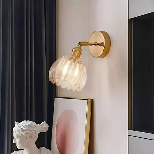 Velza Retro Glass Wall Lamp Tulip