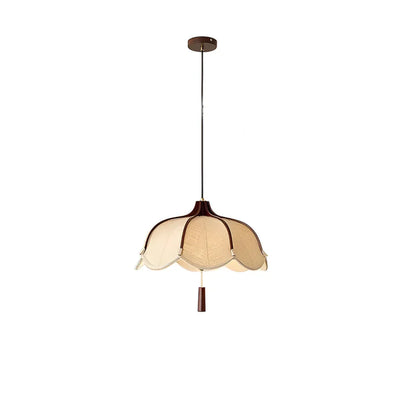 Xeno Modern Japanese Wabi Sabi Fabric Flower Shape Pendant Lamp
