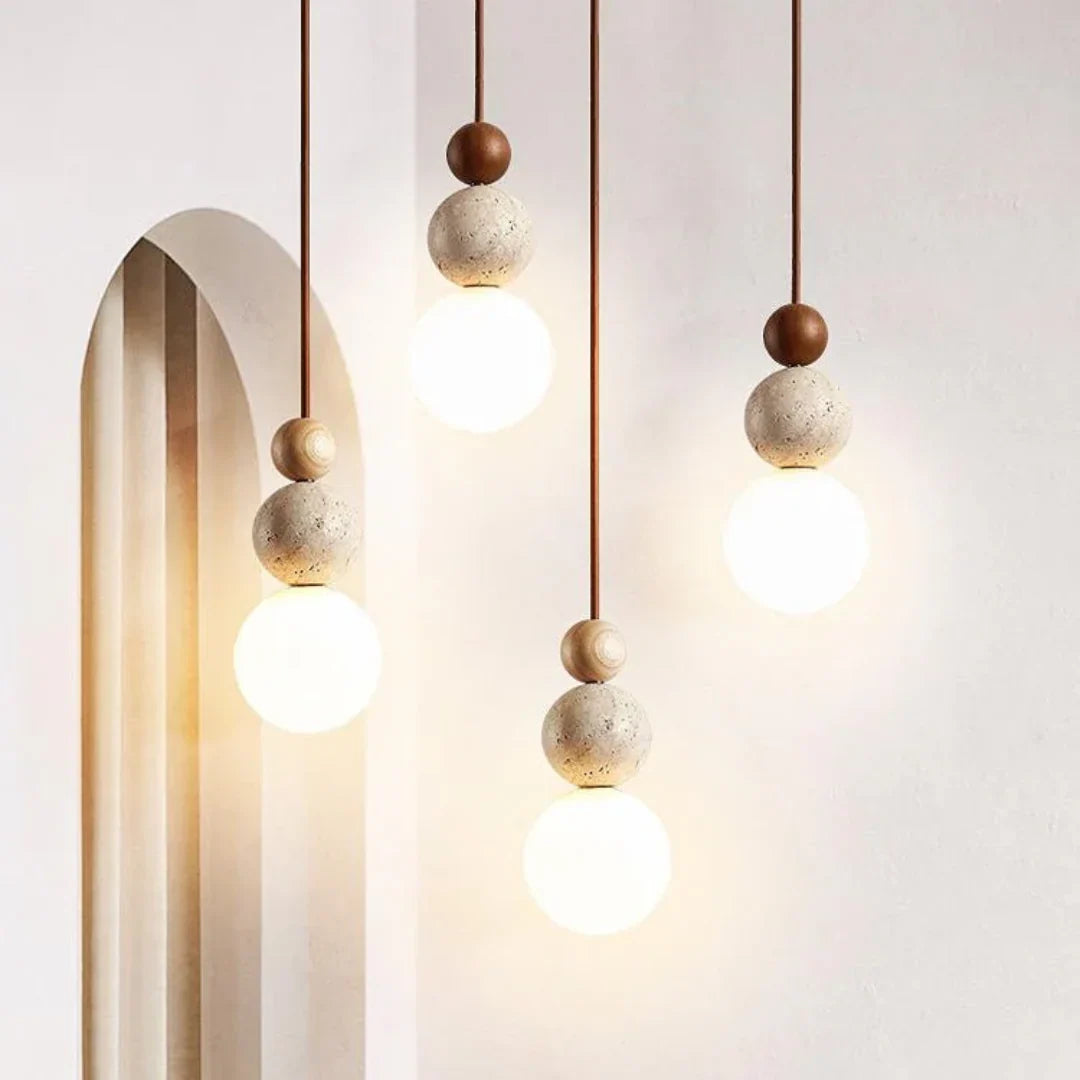 Cleonice Travertine pendant lamp