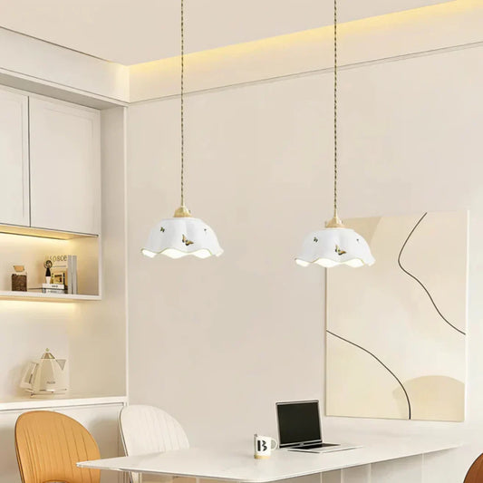 Bliss Ceramic Butterfly LED Pendant Lamp Dining Table