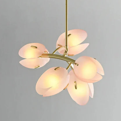 Calypso Scandinavian Pink Tulip Glass Ceiling Lamp
