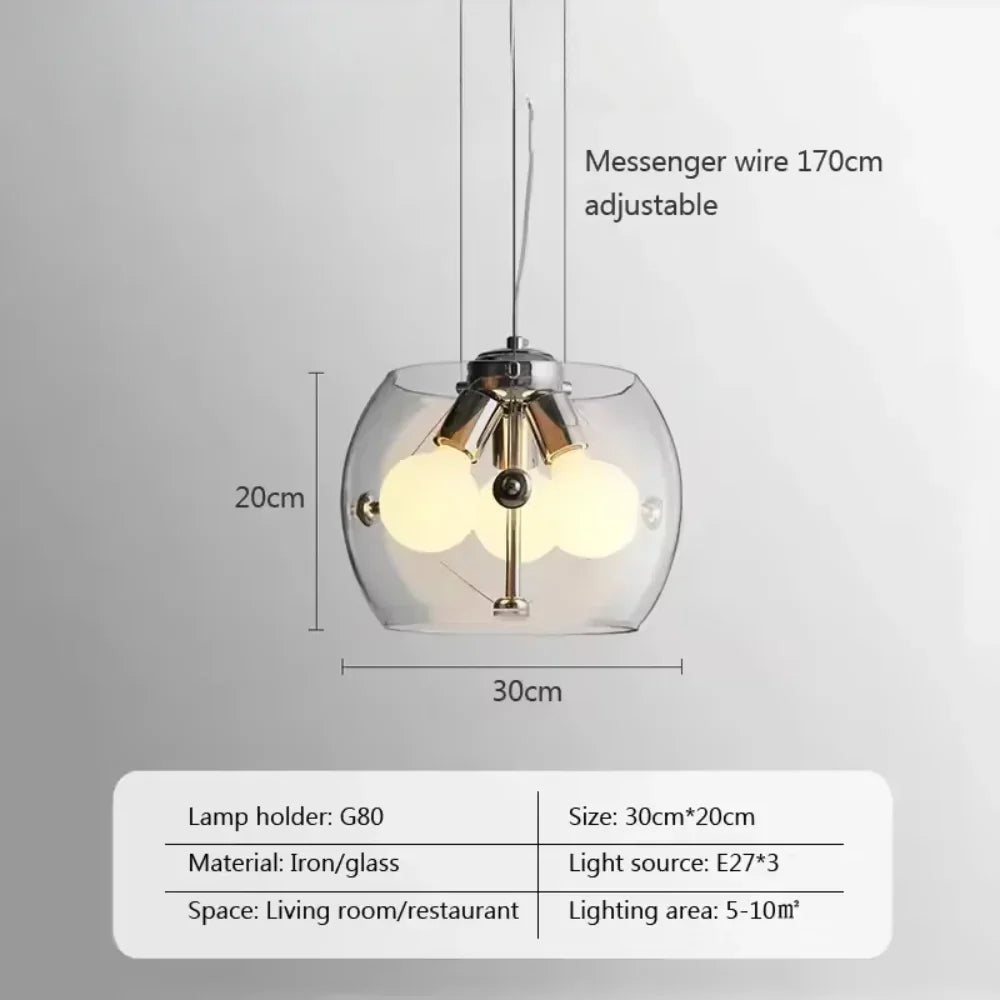 Aurion Modern Glass LED Pendant Light for Kitchen, Living Room, and Dining Room