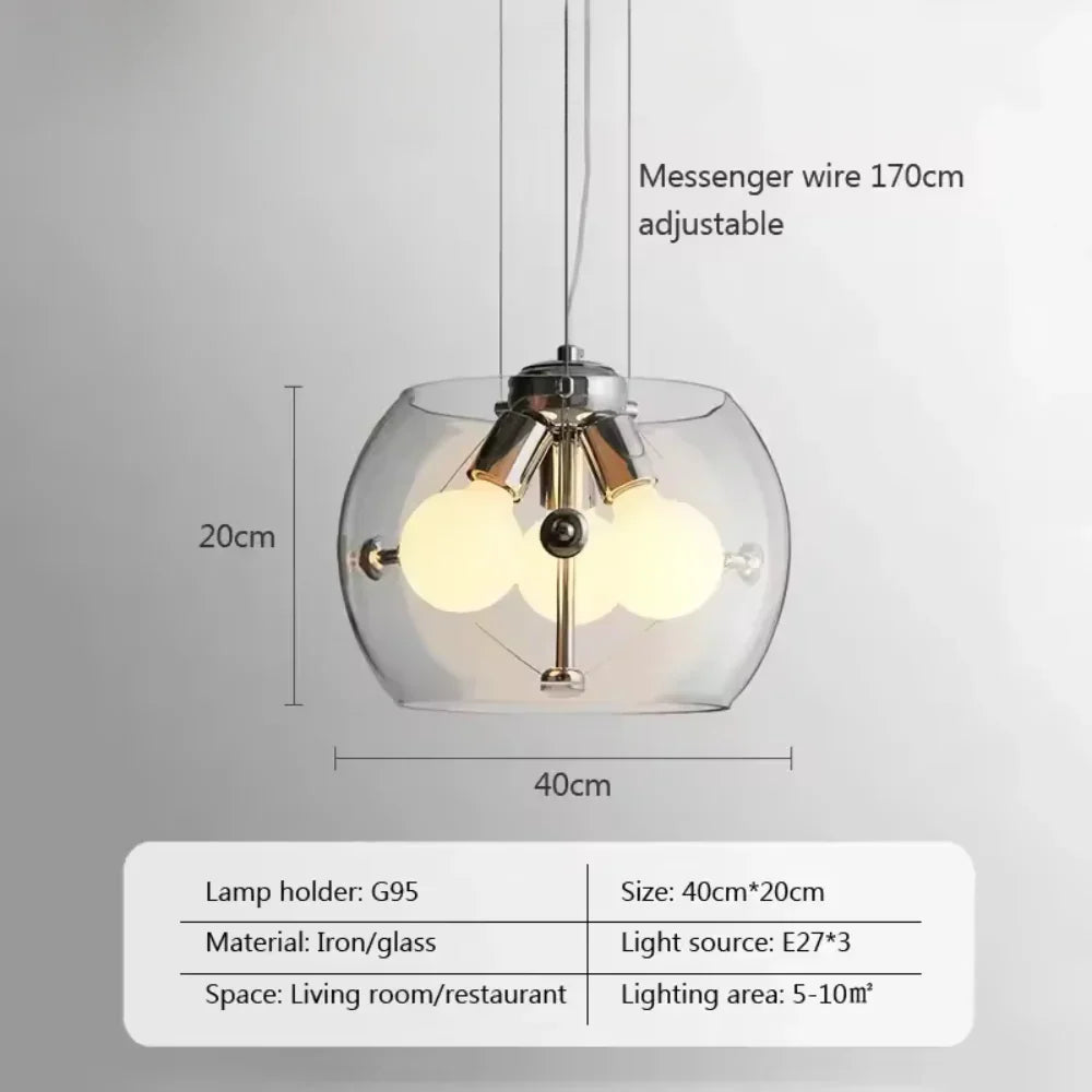 Aurion Modern Glass LED Pendant Light for Kitchen, Living Room, and Dining Room