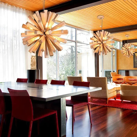 Luma Design Hanging Lamp Dining Table Made of Wood