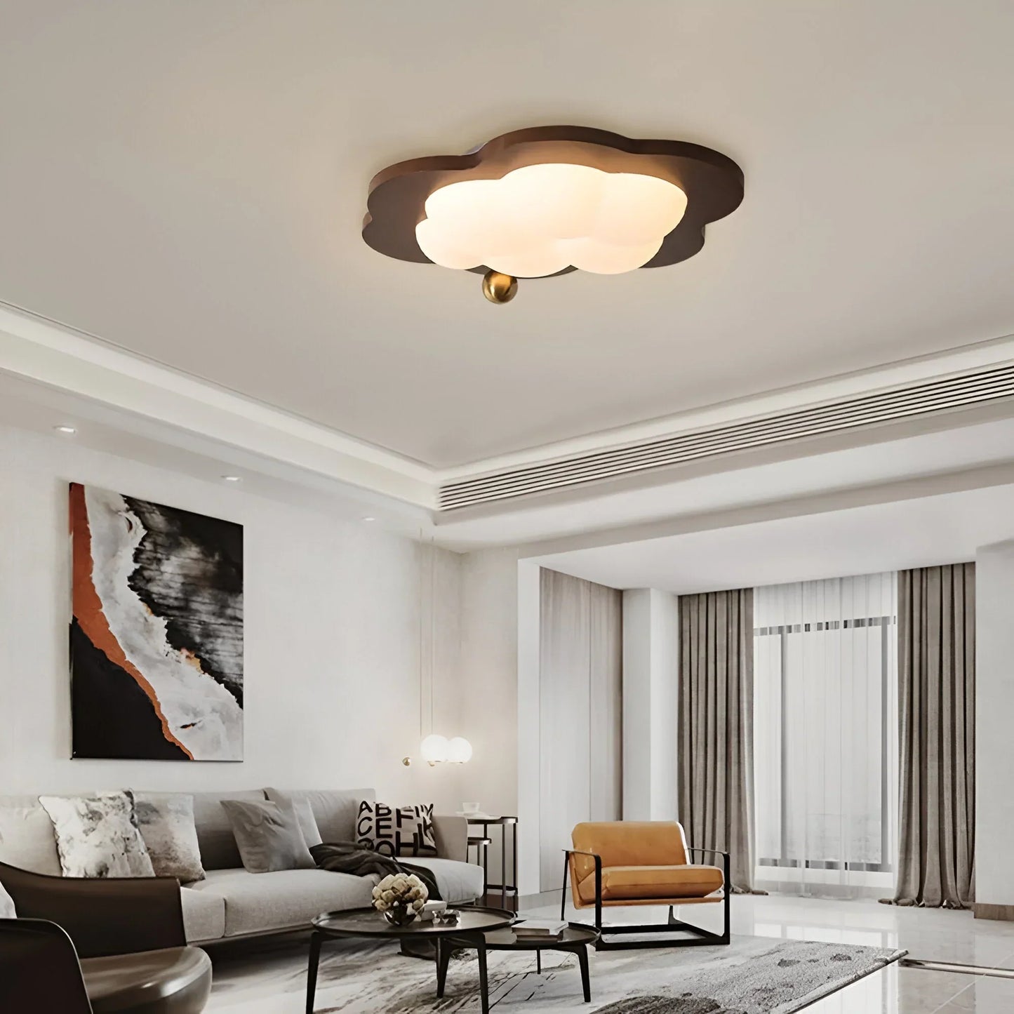 Celestra Retro Wooden LED Ceiling Lamp