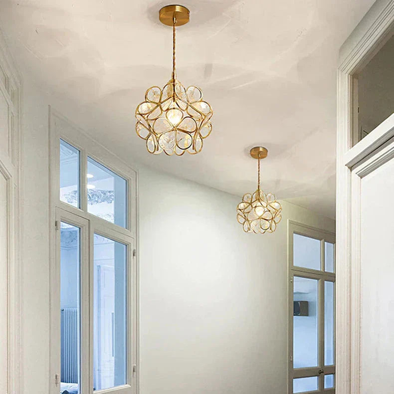 Nuvia Modern Flower Shape Glass LED Pendant Lamp