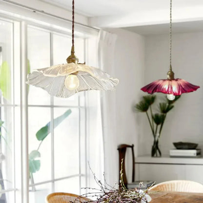 Myloq Retro Lotus Glass Pendant Lamp