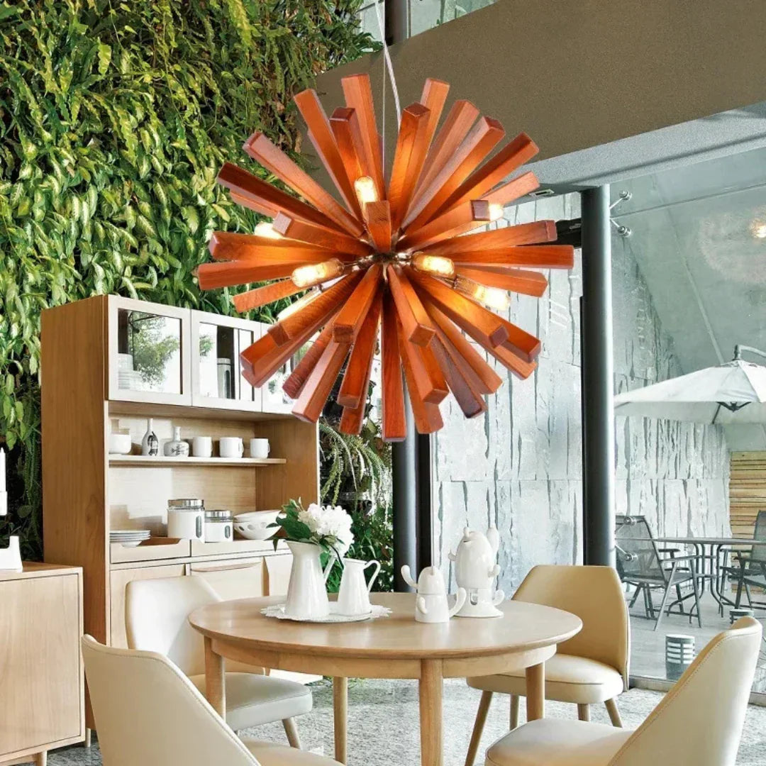 Luma Design Hanging Lamp Dining Table Made of Wood