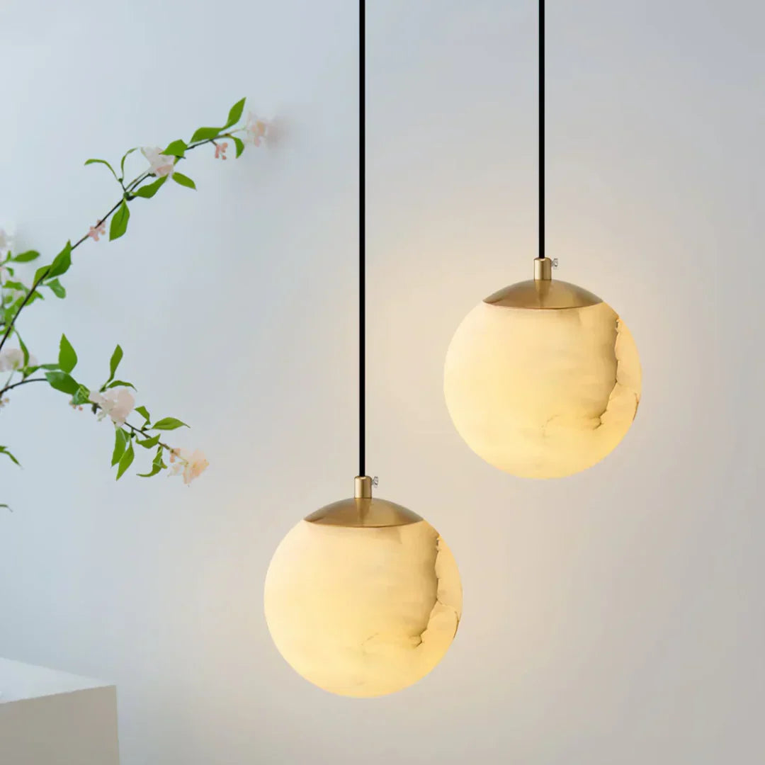 Fortuna Alabaster Ball Pendant Lamp – Casa Solaro