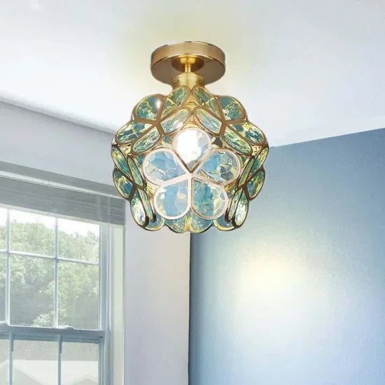 Zyvia Luxury Glass Flower Ceiling Lamp