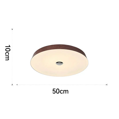 Evon Natural Wood Grain Round LED Ceiling Light