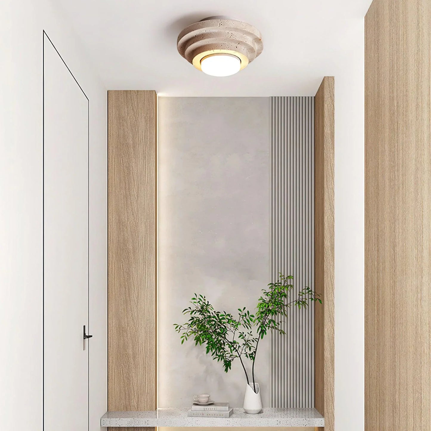 Solara Natural Stone LED Ceiling Lamp