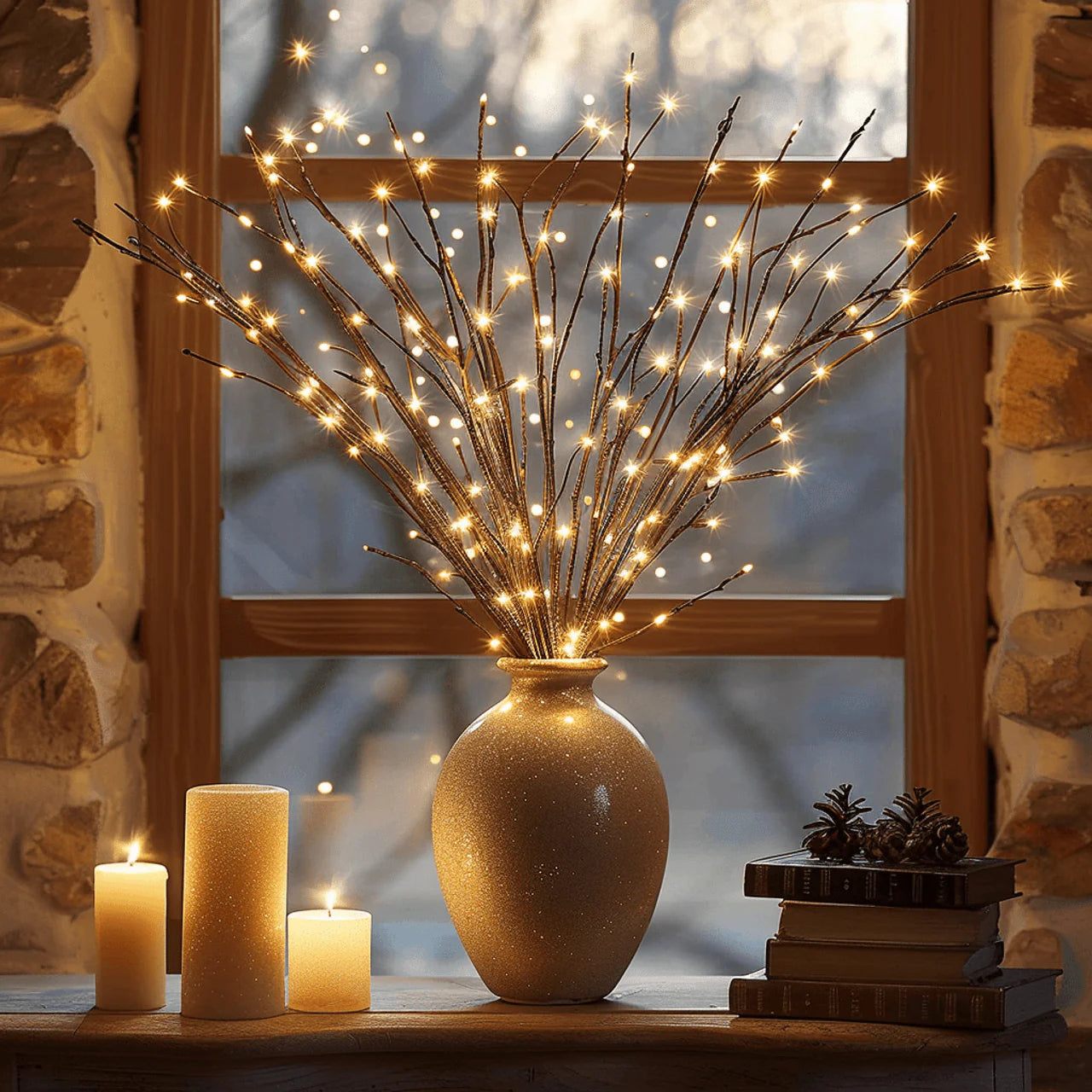Twinkling Tree Willow Vine by Casa Solaro™