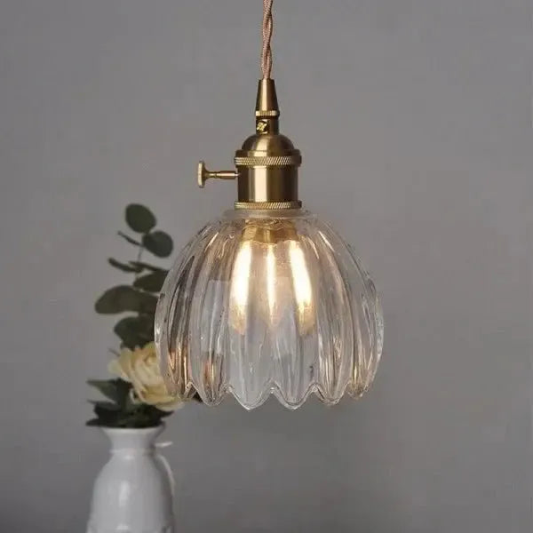 Thessa Elegant Glass Pendant Lamp in Flower Shape