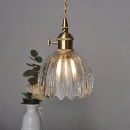 Thessa Elegant Glass Pendant Lamp in Flower Shape