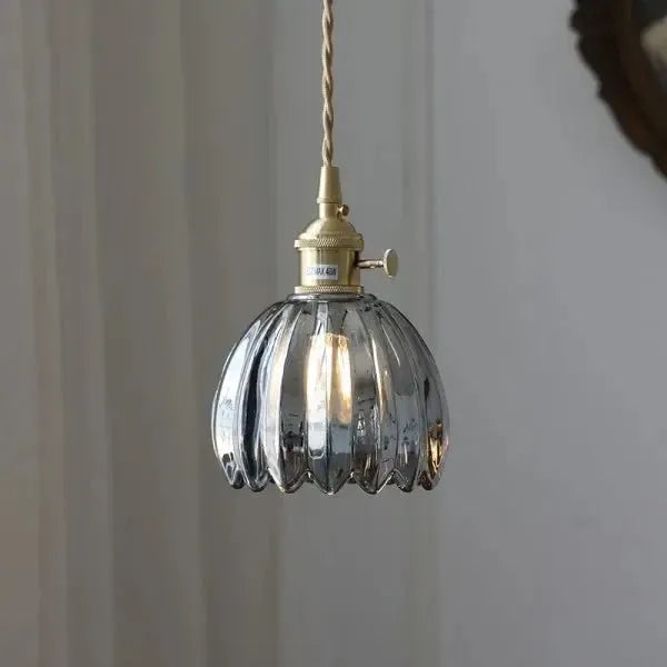 Thessa Elegant Glass Pendant Lamp in Flower Shape
