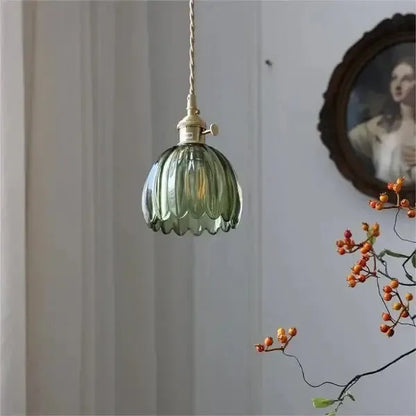 Thessa Elegant Glass Pendant Lamp in Flower Shape