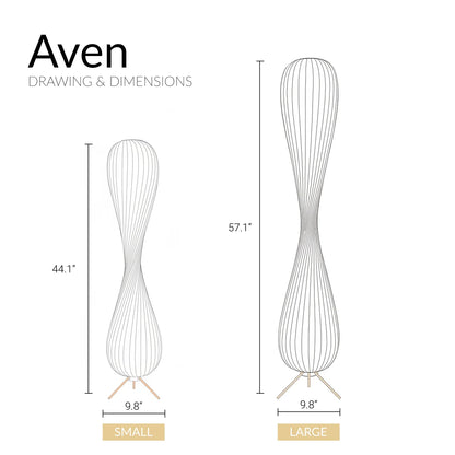 Aven Wabi-Sabi Wooden Floor Lamp