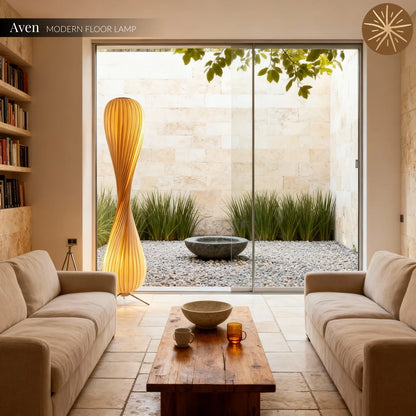 Aven Wabi-Sabi Wooden Floor Lamp