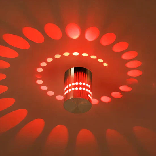 Lythera Cylindrical LED Wall Lamp with Colorful Spiral Lighting