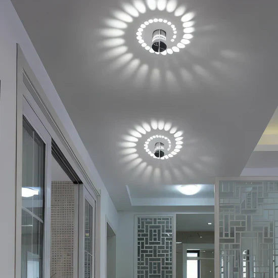 Lythera Cylindrical LED Wall Lamp with Colorful Spiral Lighting