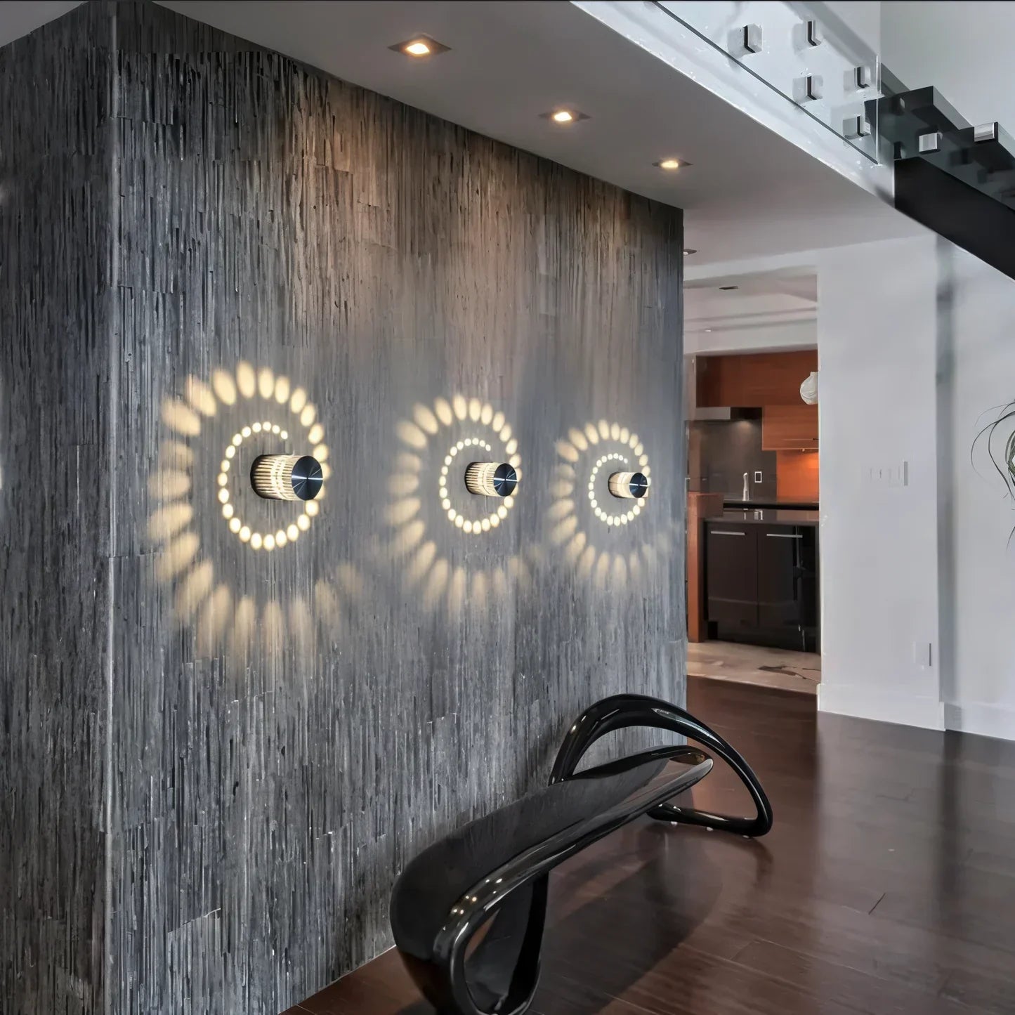 Lythera Cylindrical LED Wall Lamp with Colorful Spiral Lighting