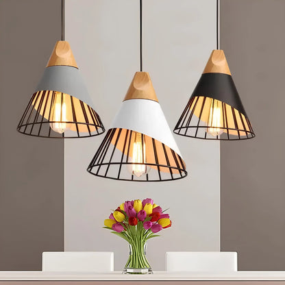 Callista Industrial Pendant Lamp with Open Cage Design