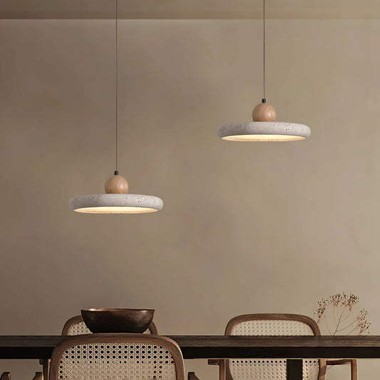 Arcana Travertine Wooden Pendant Lamp