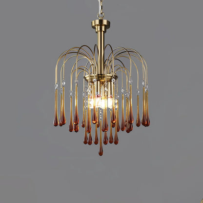 Phoena Crystal Glass Brass Chandelier