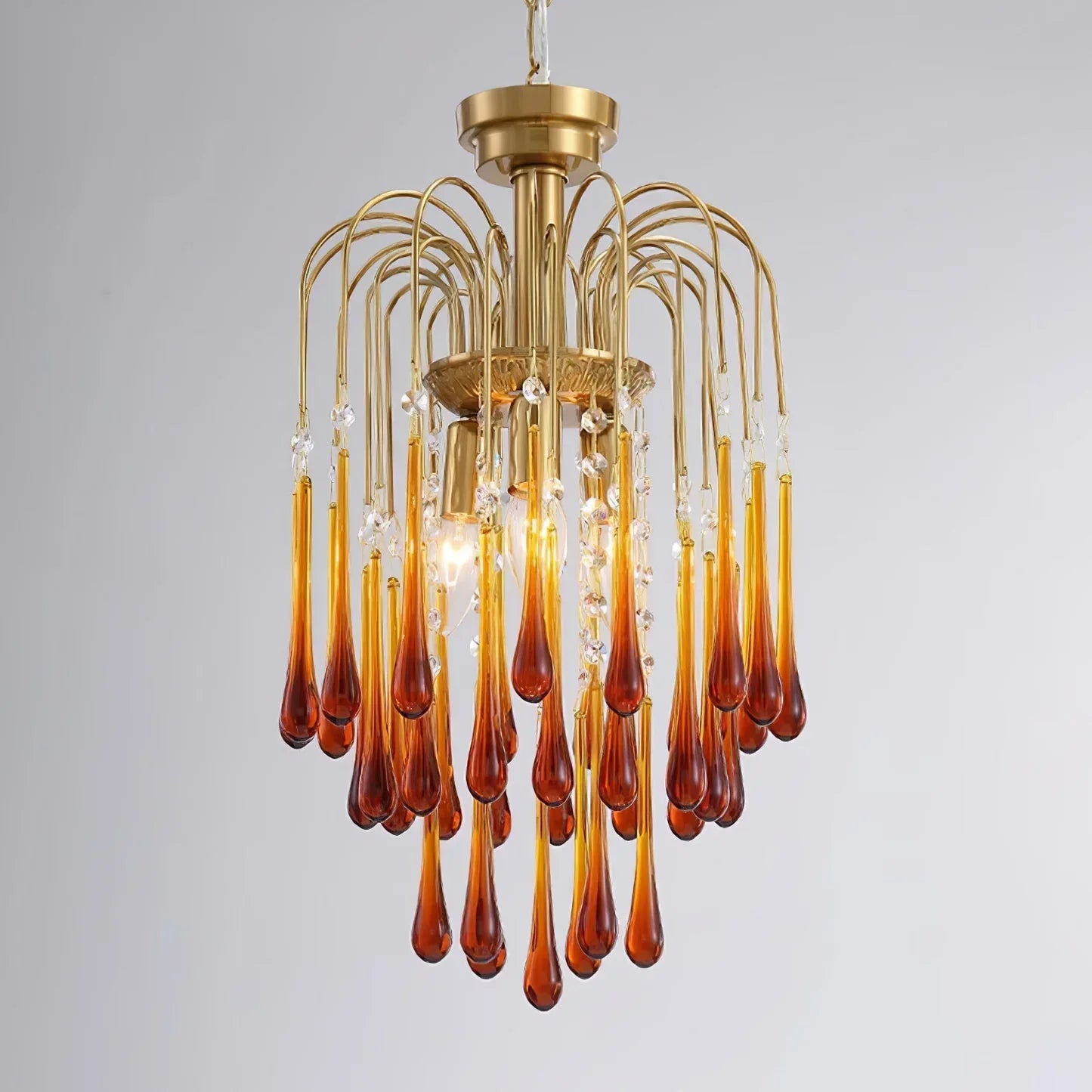 Phoena Crystal Glass Brass Chandelier
