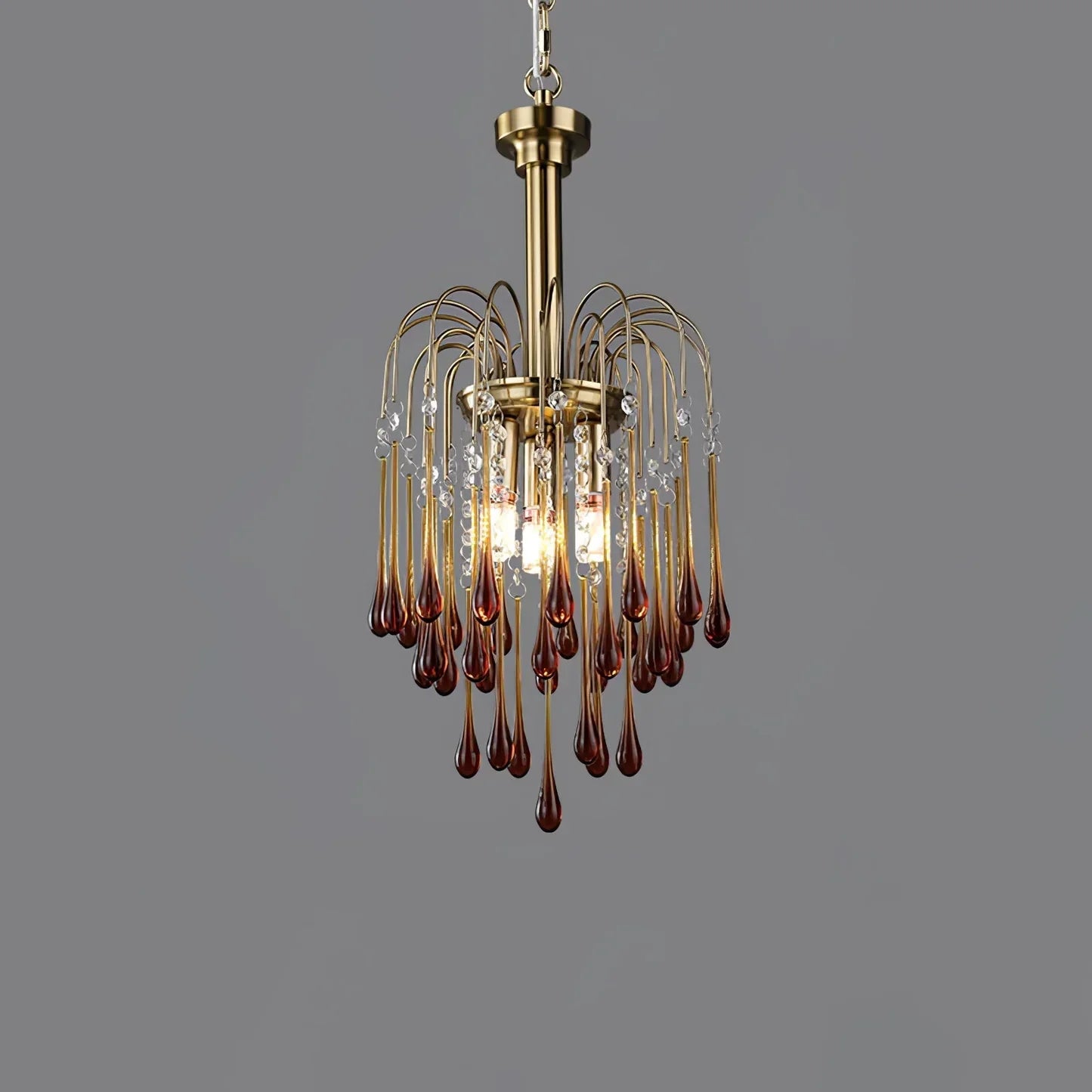 Phoena Crystal Glass Brass Chandelier