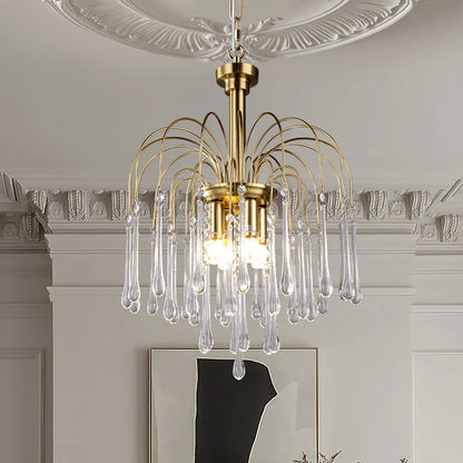 Phoena Crystal Glass Brass Chandelier