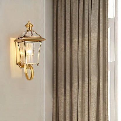 Olivara Retro Brass Outdoor Wall Lamp