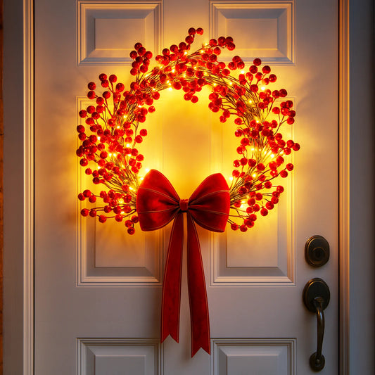 Twinkling Tree Berry Wreath by Casa Solaro™