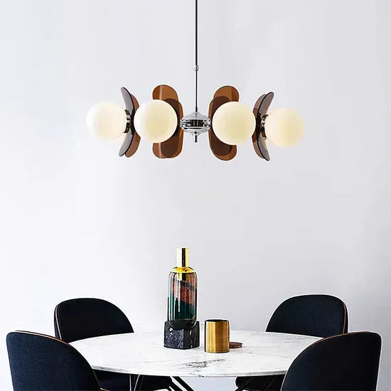 Melora Bauhaus Chandelier Glass Metal