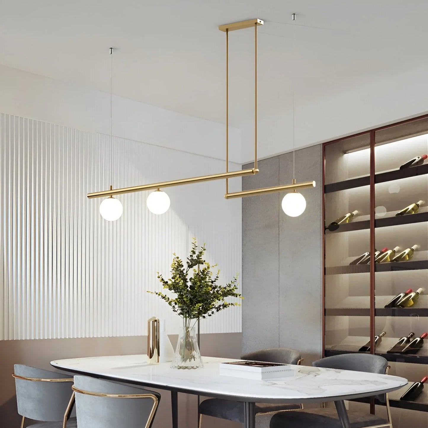 Altana Nordic Glass Linear Luxury Pendant Lamp