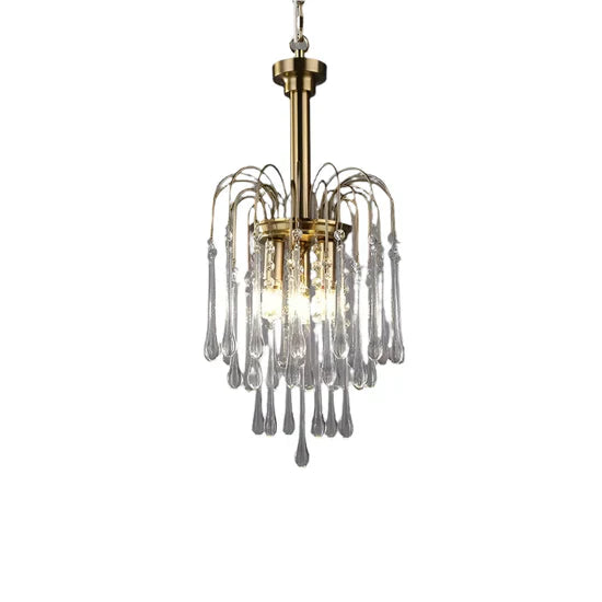 Phoena Crystal Glass Brass Chandelier