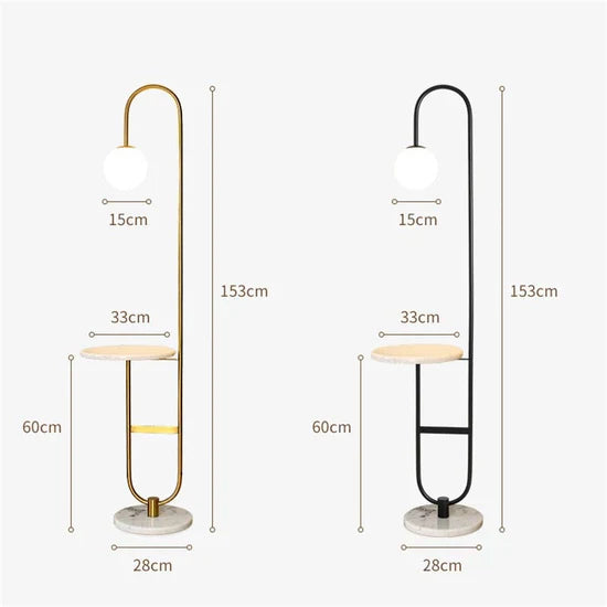 Oranthe Nordic LED Floor Lamp with Round Table