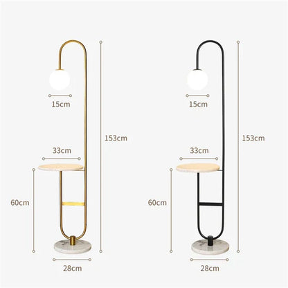 Oranthe Nordic LED Floor Lamp with Round Table