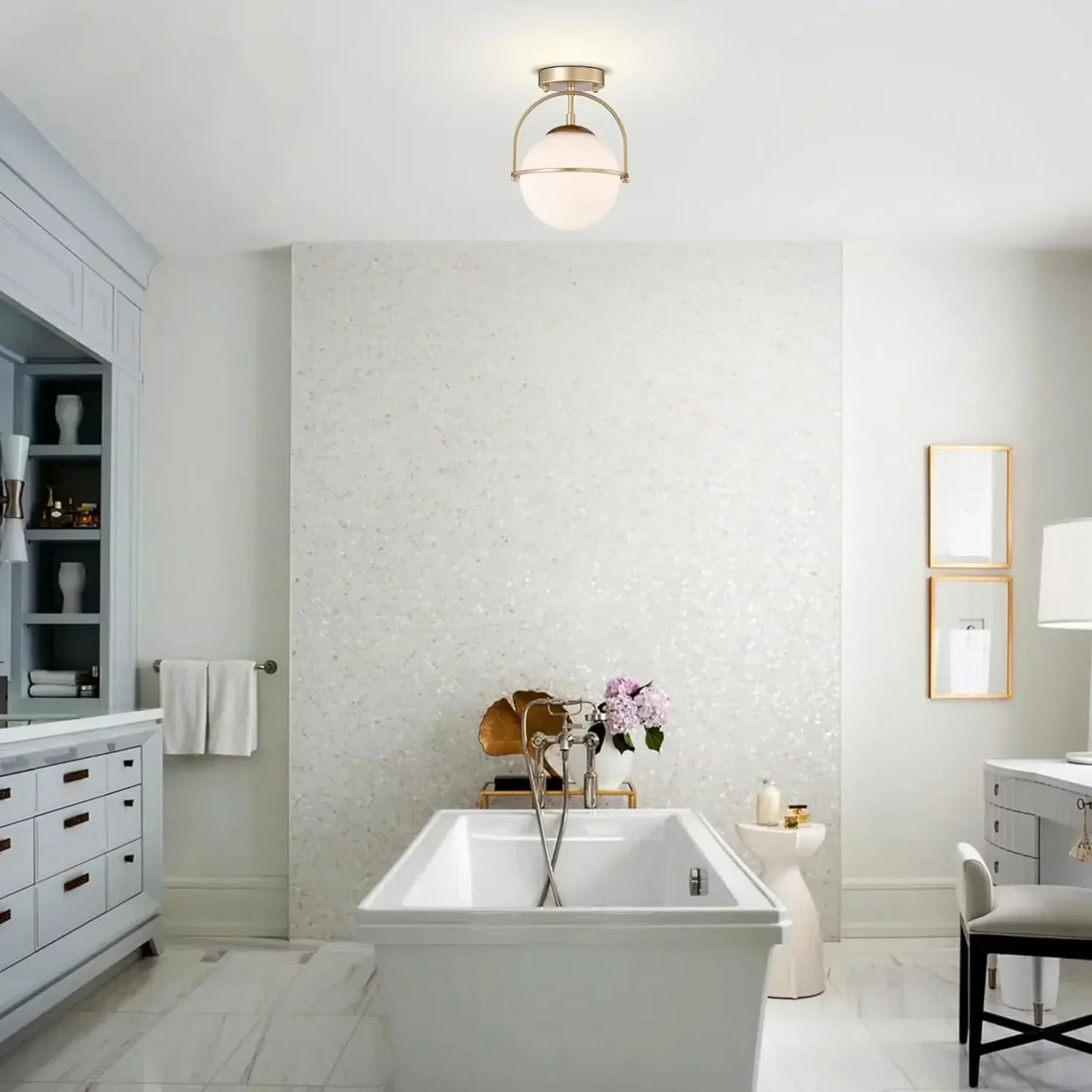 Corinna Scandinavian Milk Glass Ceiling Lamp
