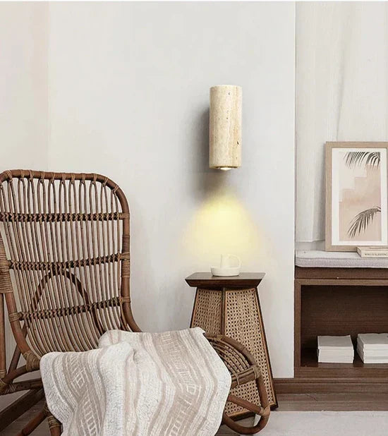 Vionelle Modern Natural LED Wall Lamp in Travertine