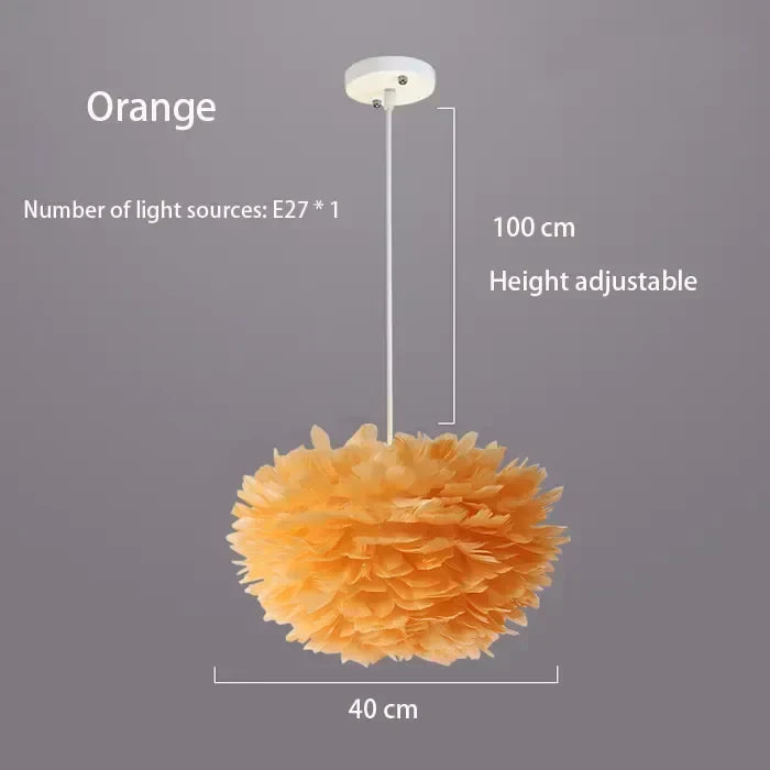 Virethia Scandinavian Feather Pendant Lamp with Modern LED