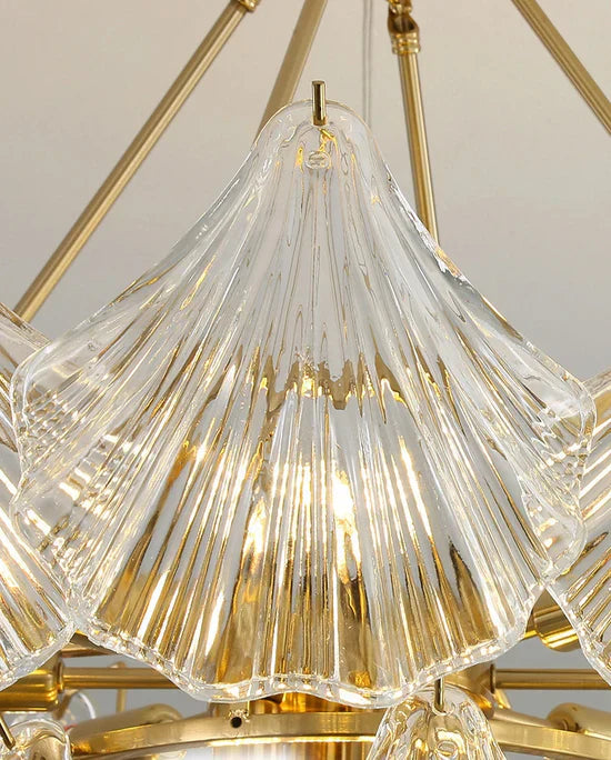 Valena - Shell Chandelier of Glass and Metal