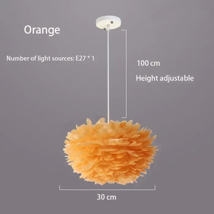 Virethia Scandinavian Feather Pendant Lamp with Modern LED
