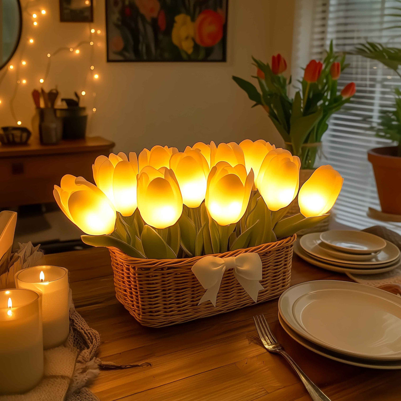 Twinkling Tree Tulip Basket by Casa Solaro™