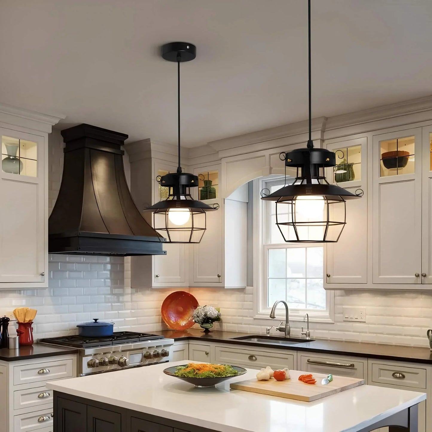 Athenaeum Industrial Metal Cage Pendant Lamp